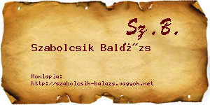 Szabolcsik Balázs névjegykártya